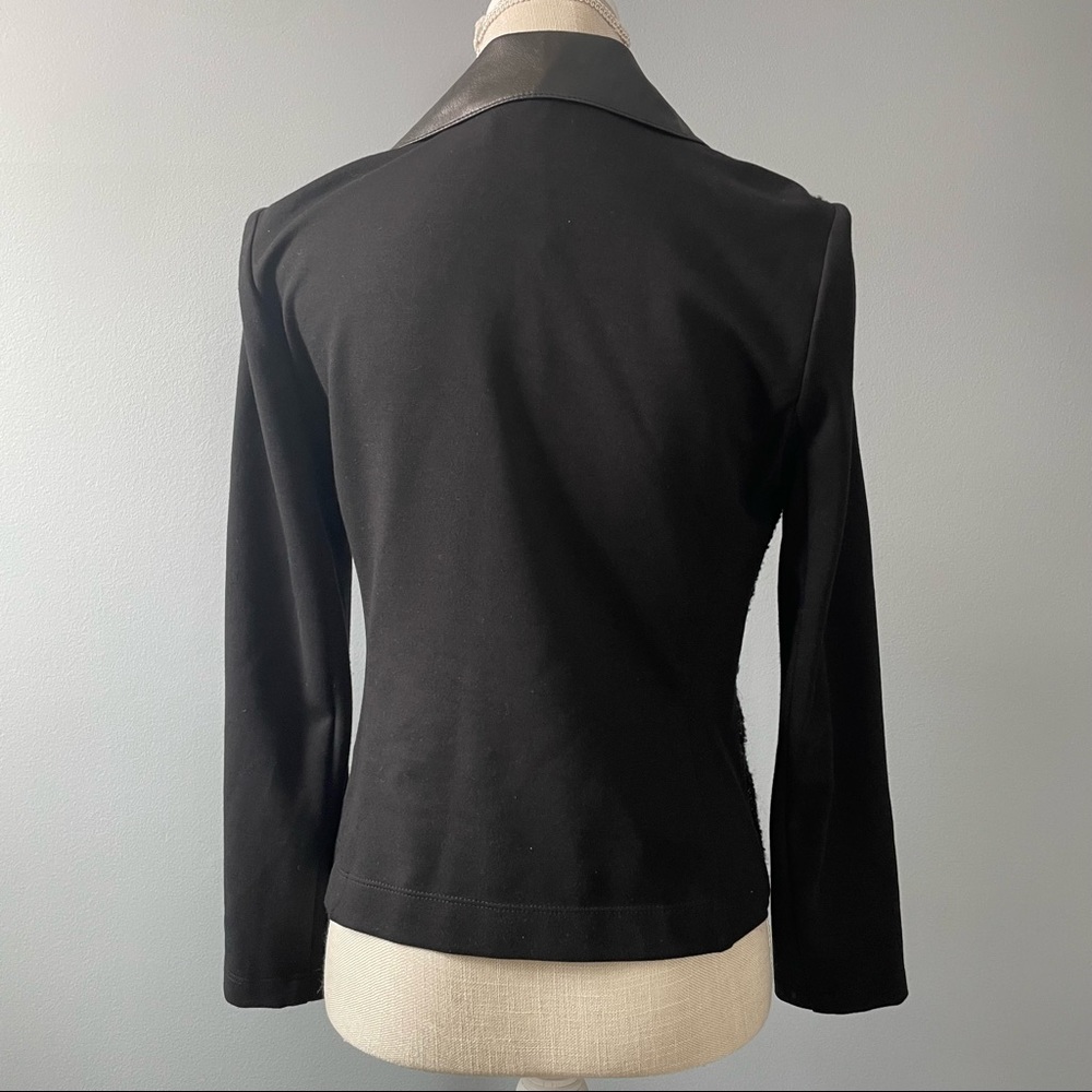 Bailey 44 Techno Junkie Black Tweed Faux Leather Accent Jacket Blazer Medium - Picture 6 of 11